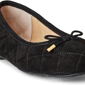 Ralph Lauren Jayna Quilted Suede Ballet Flats
